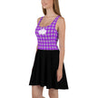 Purple Plaid with White Flower Skater Dress Yoga & Positive Vibes