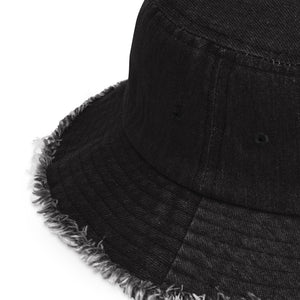 Personalize it with your Tribe! Represent your Tribe. Distressed denim bucket hat