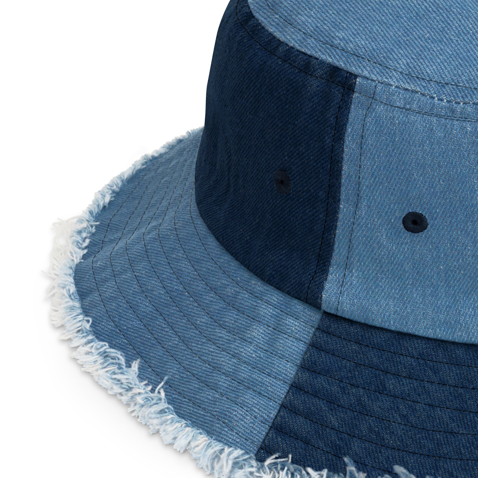 Personalize it with your Tribe! Represent your Tribe. Distressed denim bucket hat