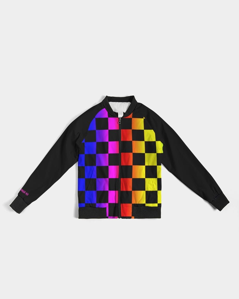 Rainbow Checkers Women's Bomber Jacket