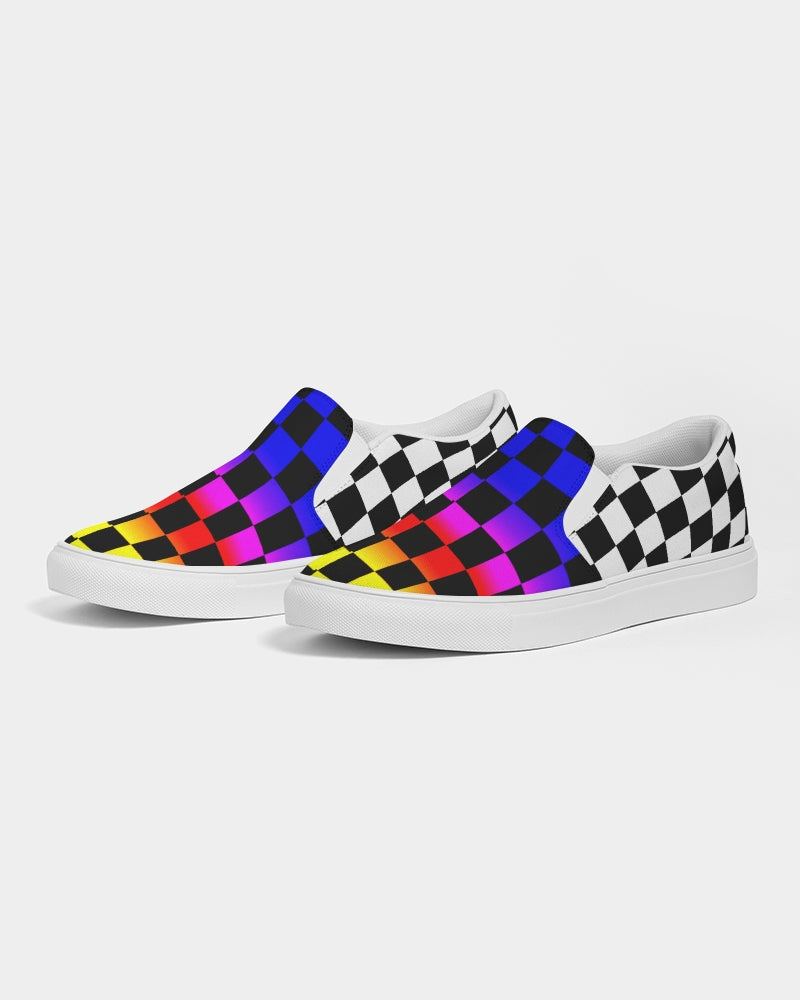 2 sides Checkered Men's Slip-On Canvas Shoe