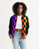 Rainbow Checkers Women's Bomber Jacket