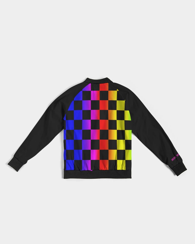 Rainbow Checkers Women's Bomber Jacket