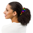 Rainbow Checkered Hair Scrunchie